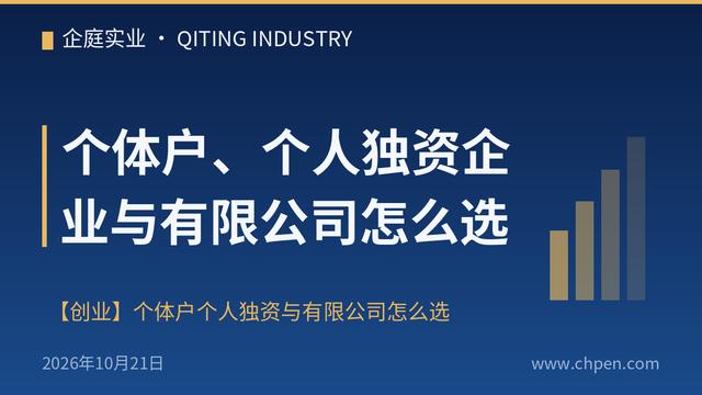 个体户、个人独资企业与有限公司怎么选